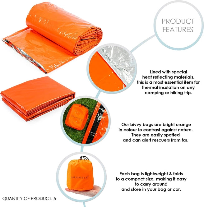 5 Premium Emergency Thermal Bivvy Bags