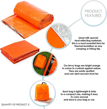 5 Premium Emergency Thermal Bivvy Bags