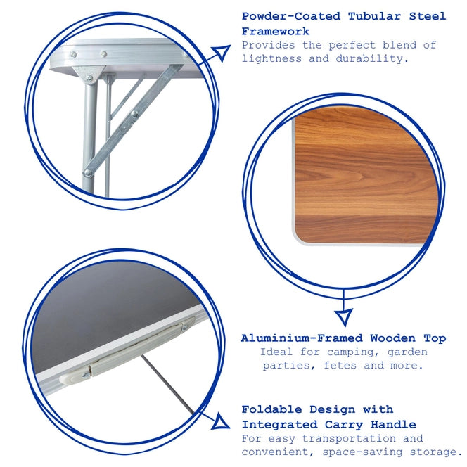 80cm X 60cm Folding Metal Camping Table