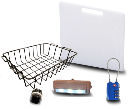 Accessory Kit - Divider/Cutting Board, Basket, Lock, Light, & Plug For Coolers