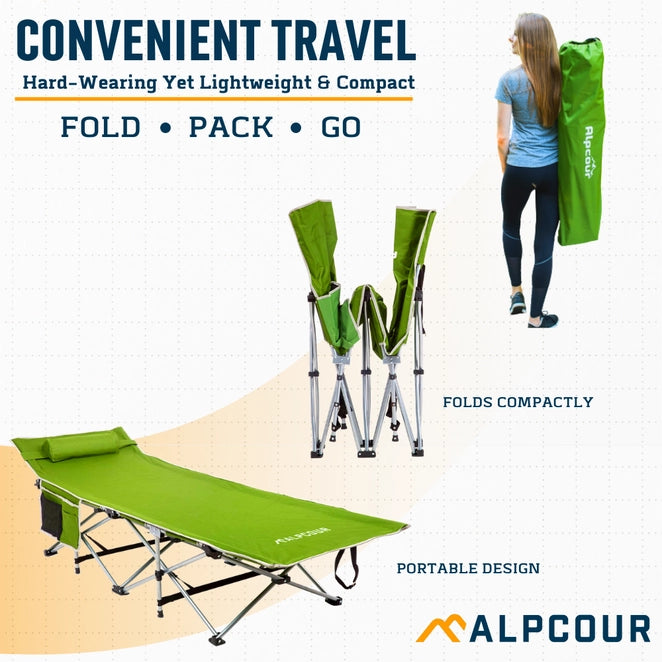 Alpcour Folding Camping Cot - Large