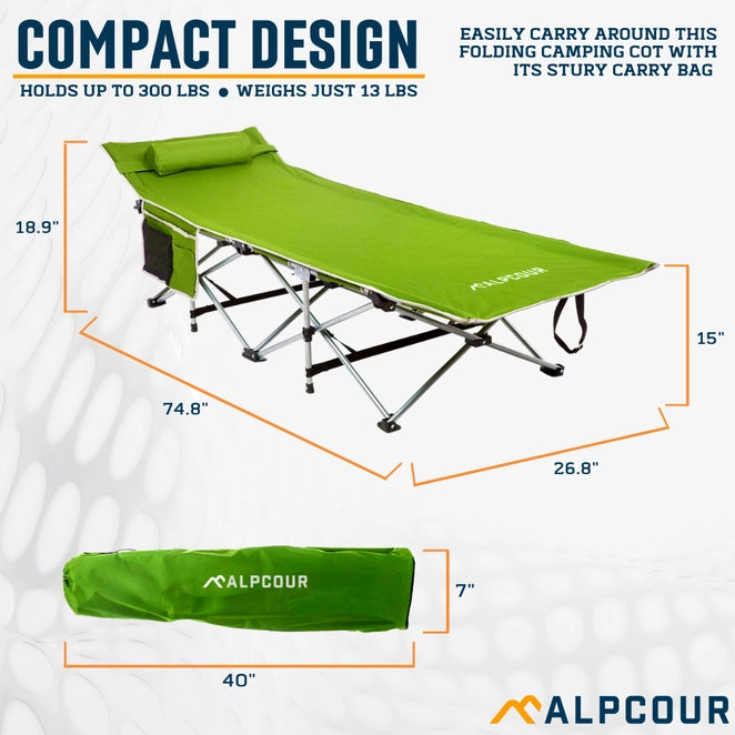 Alpcour Folding Camping Cot - Large