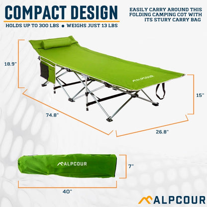 Alpcour Folding Camping Cot - Large