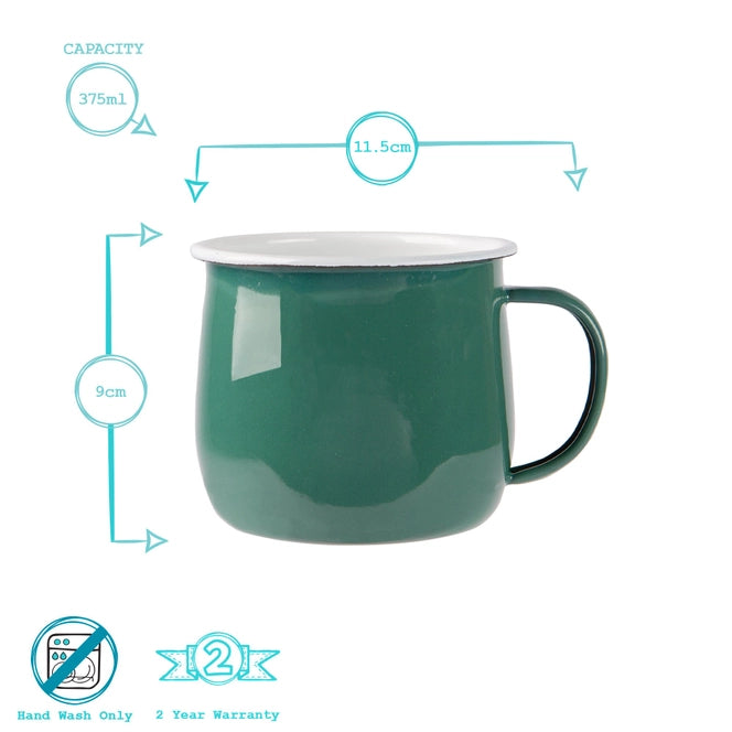 Argon Tableware Coloured Enamel Belly Mug - 375ml