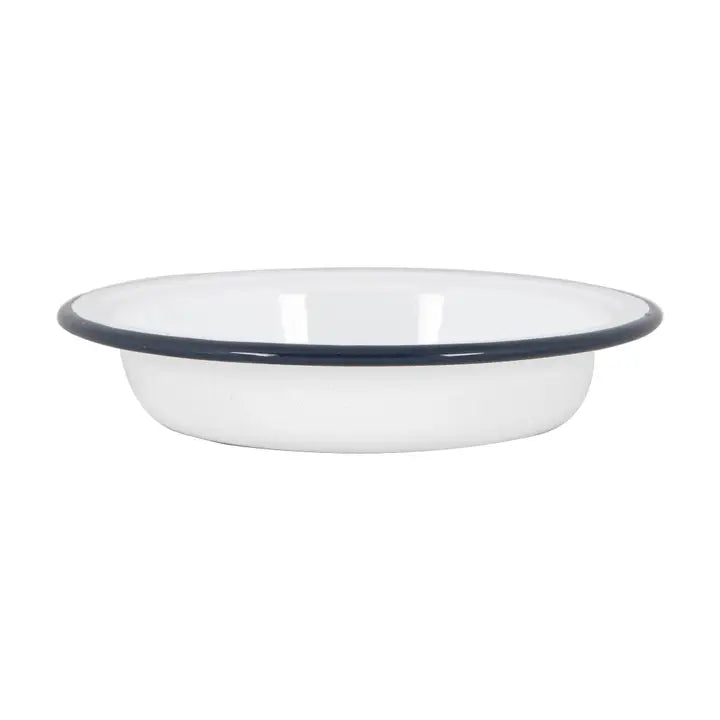 Cuenco hondo esmaltado blanco de Argon Tableware - 19 cm - Azul marino