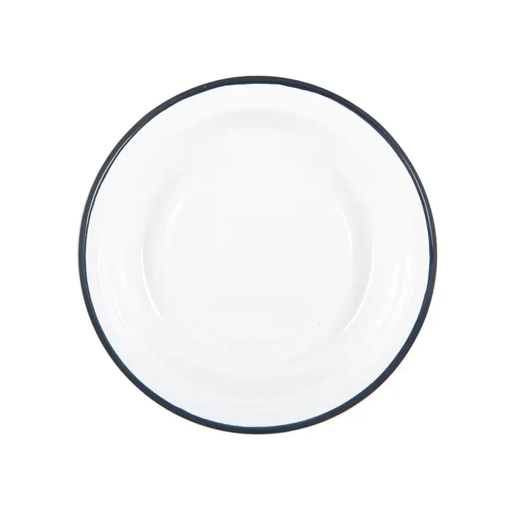 Cuenco hondo esmaltado blanco de Argon Tableware - 19 cm - Azul marino