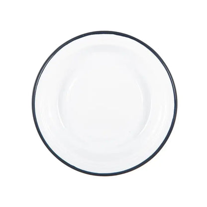 Cuenco hondo esmaltado blanco de Argon Tableware - 19 cm - Azul marino