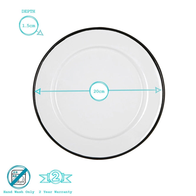 Plato de postre esmaltado blanco de Argon Tableware - 20 cm