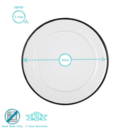 Plato de postre esmaltado blanco de Argon Tableware - 20 cm