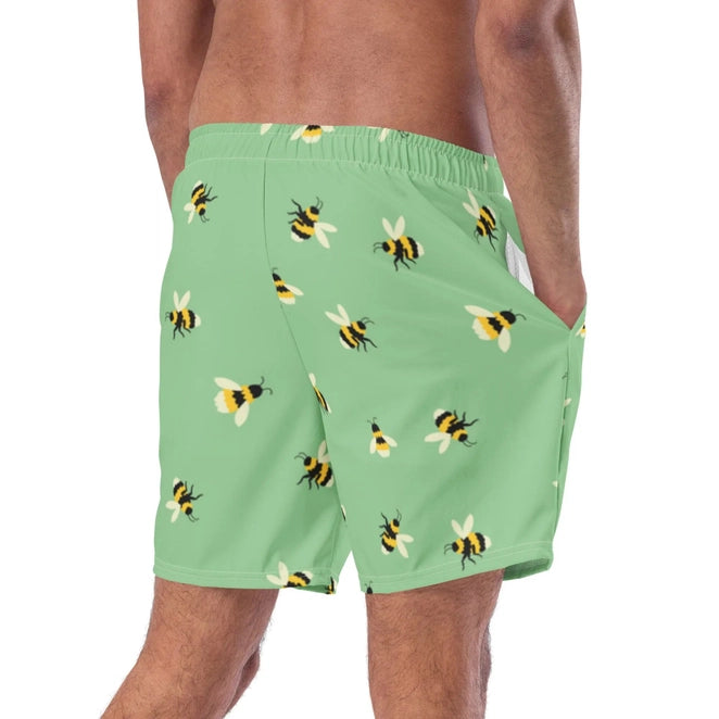 Men Swimming Shorts Design | Bees Prints Design Swimsuit