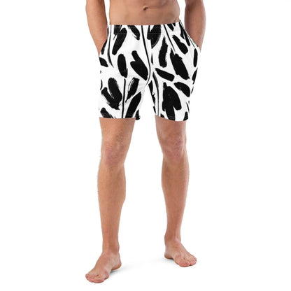 Short de bain pour homme | Maillot de bain noir et blanc