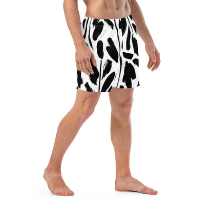 Short de bain pour homme | Maillot de bain noir et blanc