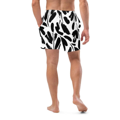 Short de bain pour homme | Maillot de bain noir et blanc