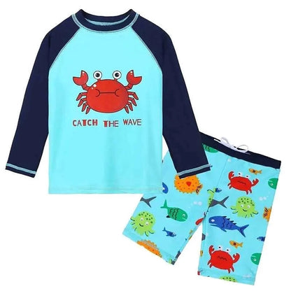 Boys Swimsuit Set | Two Pieces UPF50+ | Cartoon Print