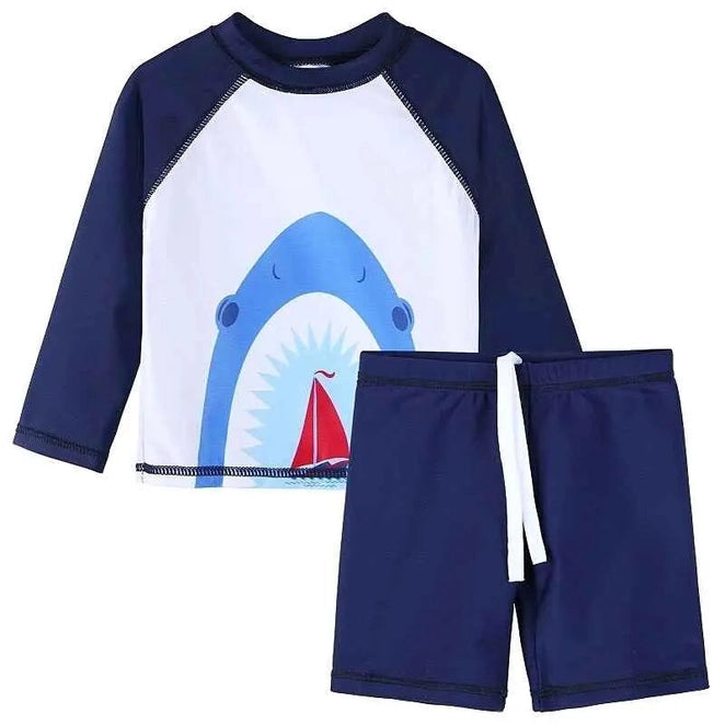 Boys Swimsuit Set | Two Pieces UPF50+ | Cartoon Print