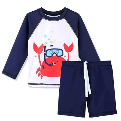 Boys Swimsuit Set | Two Pieces UPF50+ | Cartoon Print