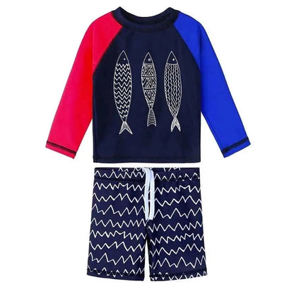 Boys Swimsuit Set | Two Pieces UPF50+ | Cartoon Print