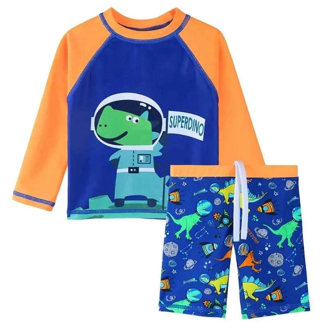 Boys Swimsuit Set | Two Pieces UPF50+ | Cartoon Print