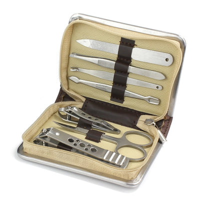 Brown Saffiano Medium-Sized Manicure Set