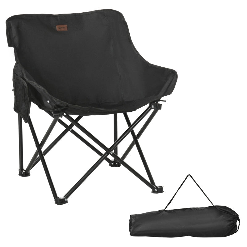 Camping Chair Lightweight Folding Steel Frame (Black)