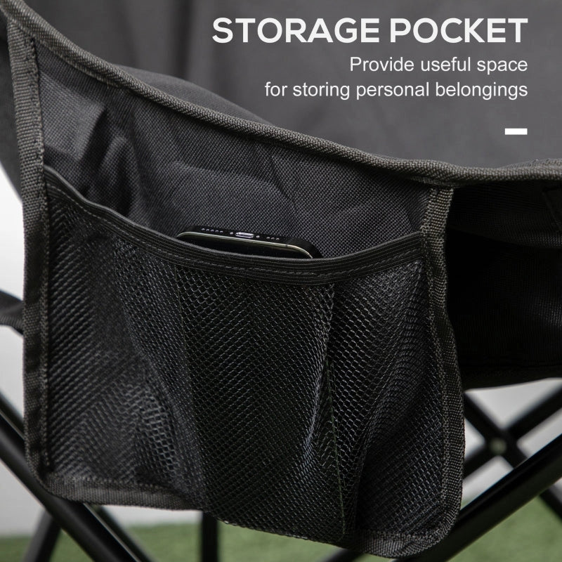 Camping Chair Lightweight Folding Steel Frame (Black)