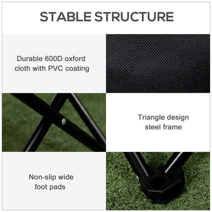 Camping Chair Lightweight Folding Steel Frame (Black)