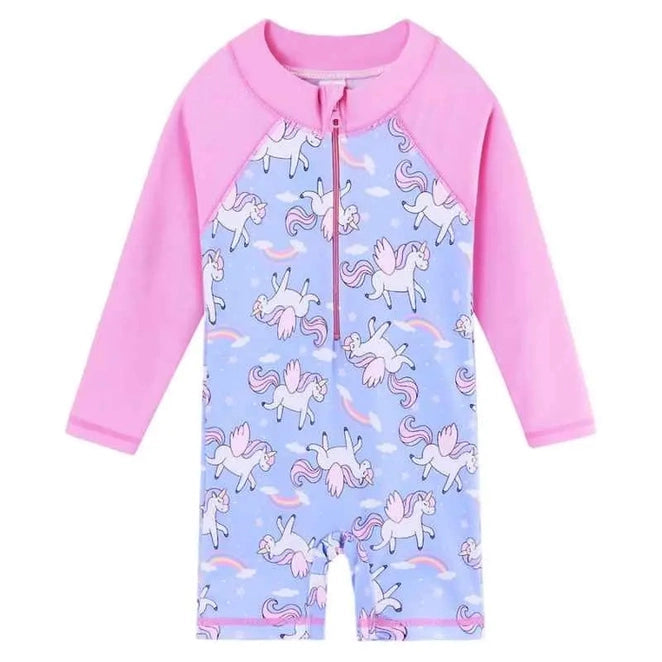 Cartoon Swimwear For Children | One-Piece Suits Long Sleeve