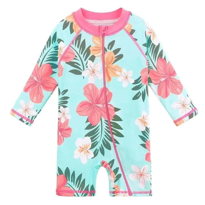 Cartoon Swimwear For Children | One-Piece Suits Long Sleeve