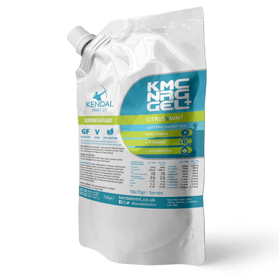 Kmc Energy Gel - Reusable Energy Gel Refill Bulk Pouch Vegan (Citrus & Mint Caffeine)