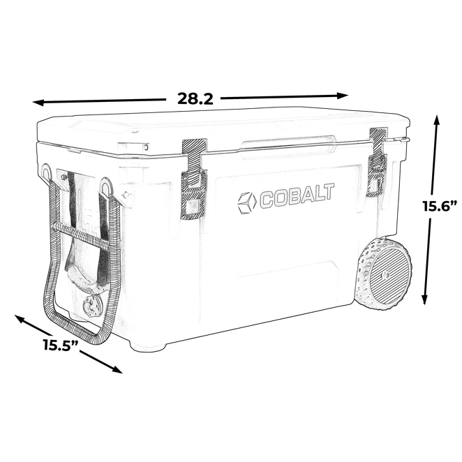 Cobalt 55 Quart with Wheels Roto-Molded Super Cooler