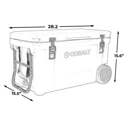 Cobalt 55 Quart with Wheels Roto-Molded Super Cooler