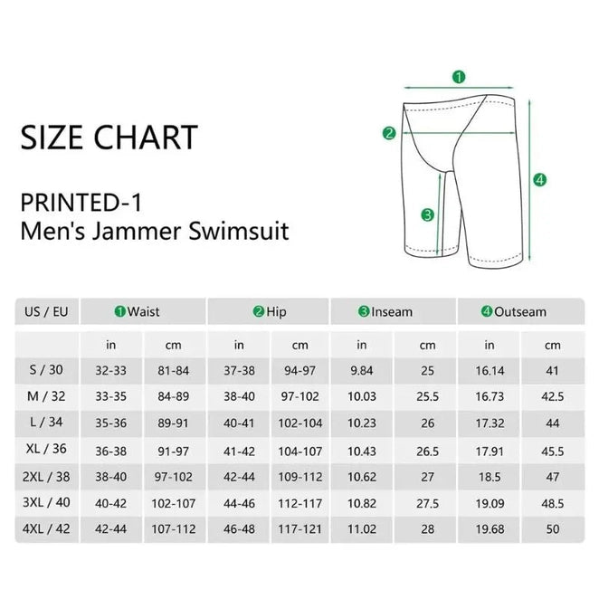 Mens Swim Jammers Athletic | Competition Training Swimsuit