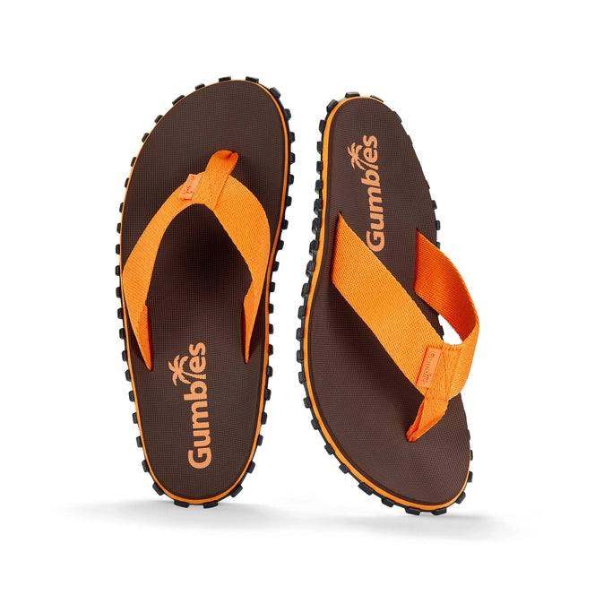 Chanclas Duckbill para hombre, color marrón y naranja