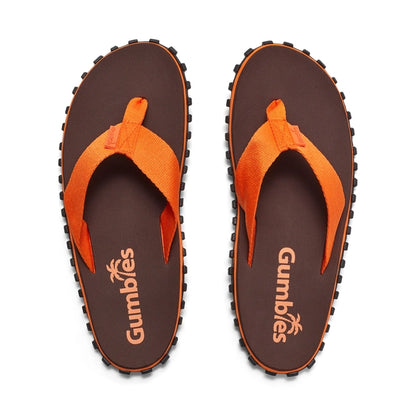 Chanclas Duckbill para hombre, color marrón y naranja