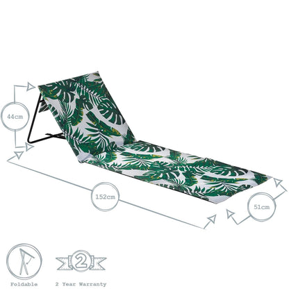 Folding Beach Lounger - Banana Leaf