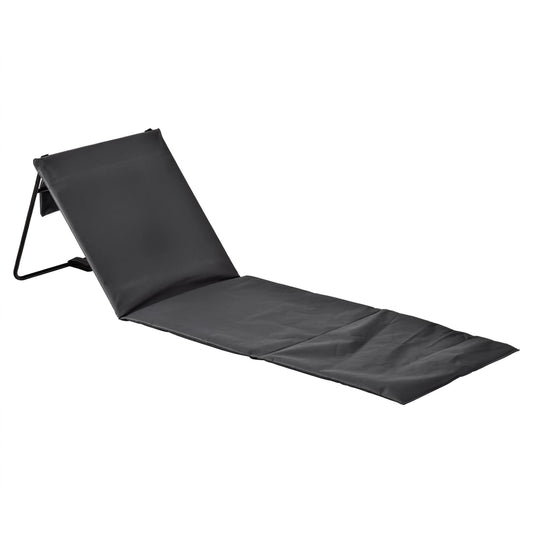 Folding Beach Lounger - Grey