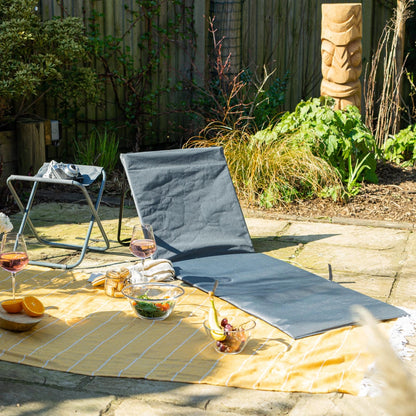 Folding Beach Lounger - Grey