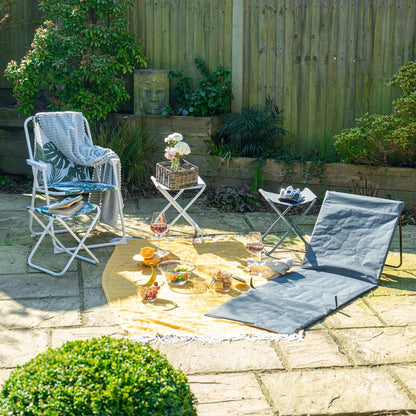 Folding Beach Lounger - Grey