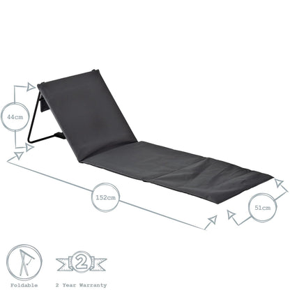 Folding Beach Lounger - Grey