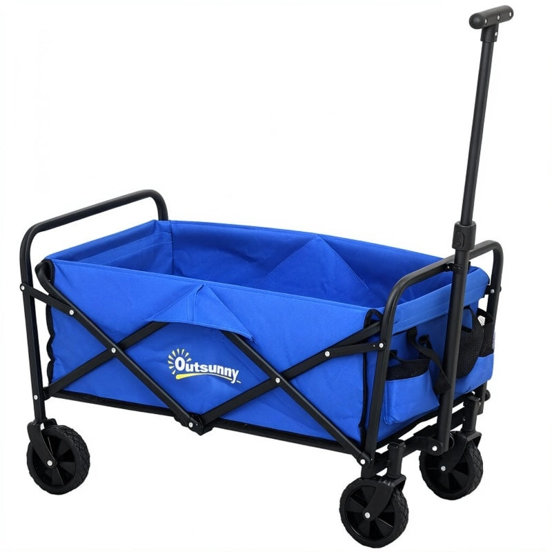Folding Festival Trolley 62L Heavy Duty Wagon, (Blue)