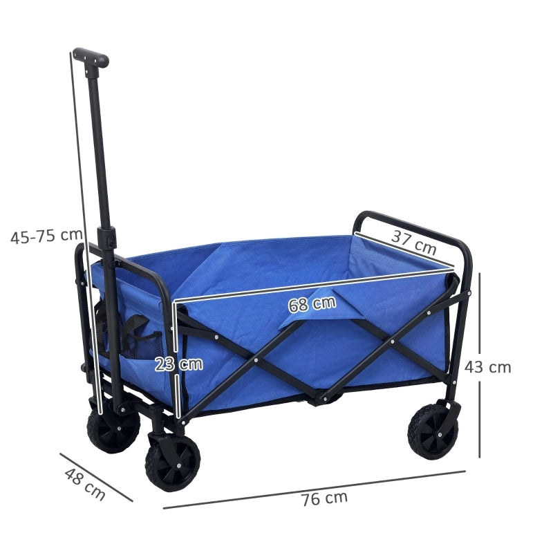 Folding Festival Trolley 62L Heavy Duty Wagon, (Blue)
