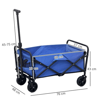 Folding Festival Trolley 62L Heavy Duty Wagon, (Blue)