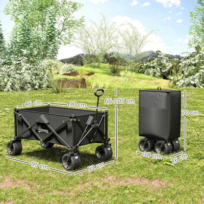 Folding Garden Trolley 120KG Capacity, (Black)
