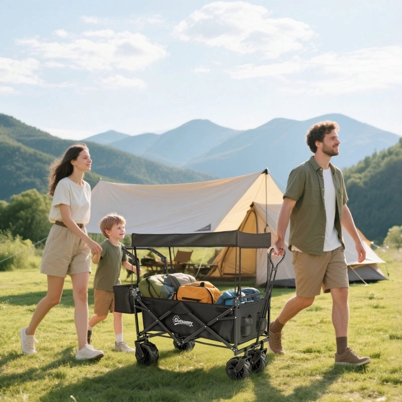 Folding Trolley Cart with Overhead Canopy