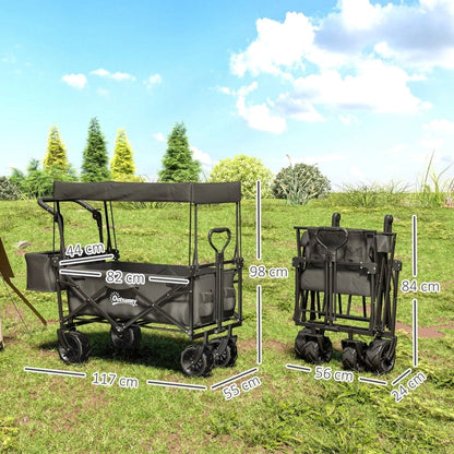 Folding Trolley Cart with Overhead Canopy