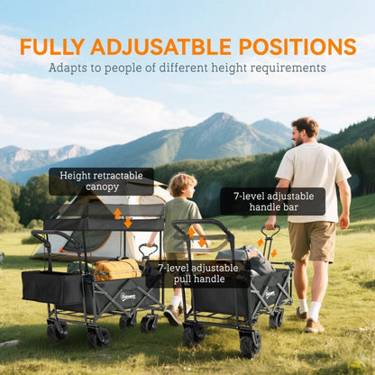 Folding Trolley Cart with Overhead Canopy
