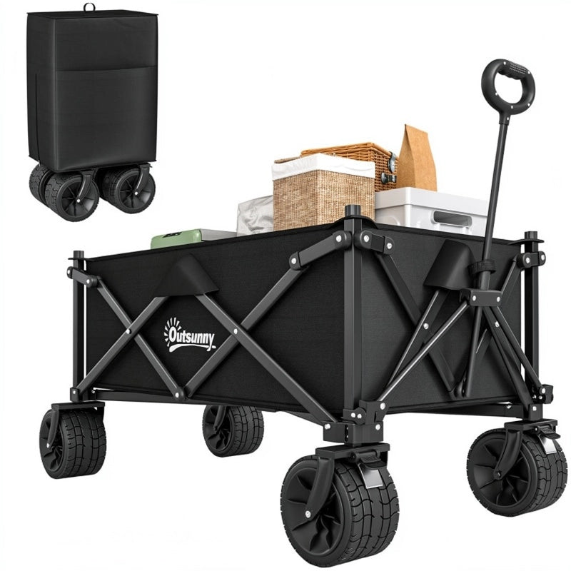 Folding Garden Trolley 120KG Capacity, (Black)