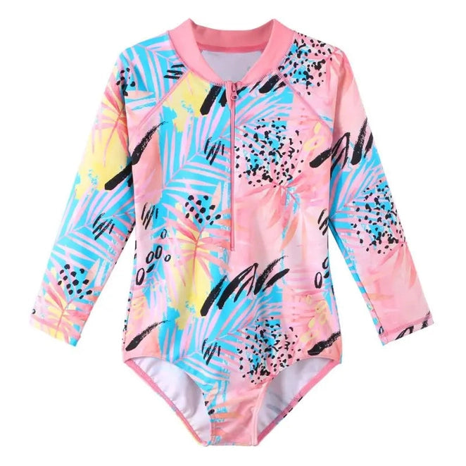 Girls Swimsuit One-Piece | 4-11yo Swimming Suit