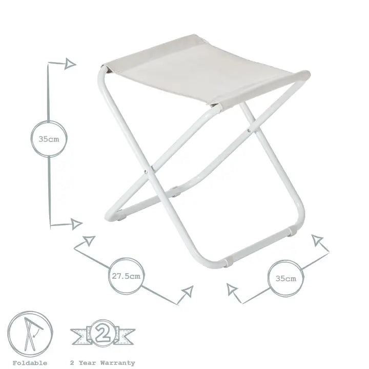 Harbour Housewares Classic Folding Stool - White