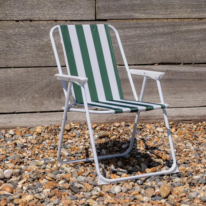 Harbour Housewares Folding Garden Armchair (Green & White)